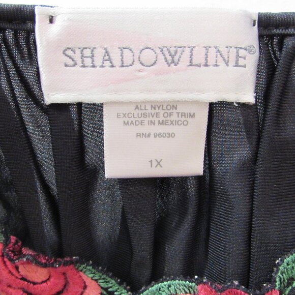 Shadowline 32280 Petals Black Flutter Sleeve Long Gown 1X/XL - Picture 5 of 16